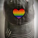 rainbow heart embroidered hat