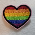 rainbow heart embroidered patch