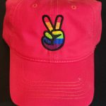 rainbow peace embroidered hat